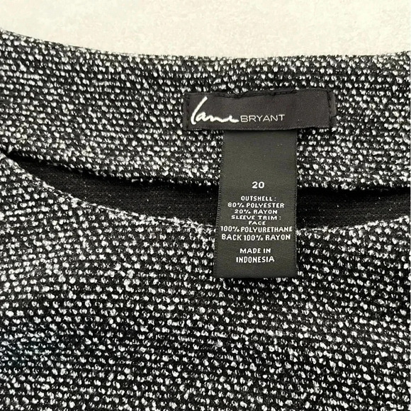 Lane Bryant/ Tweed-like  long sleeved top/ Vegan leather accents/ Size US 20 - Picture 3 of 6